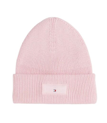 Bonnet rose clair femme tommy hilfiger linear beanie