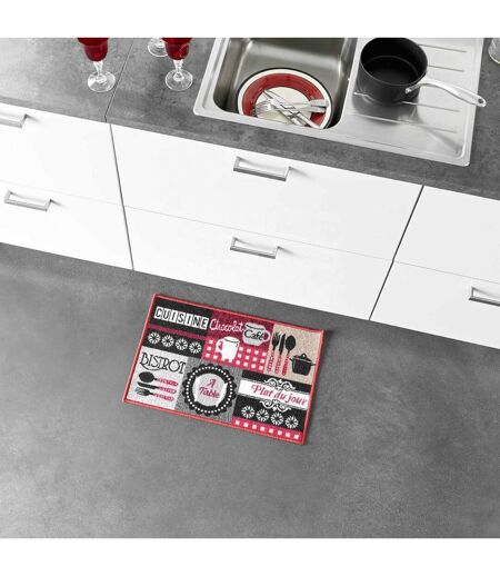 Tapis de Cuisine Digital Menu 40x60cm Rouge