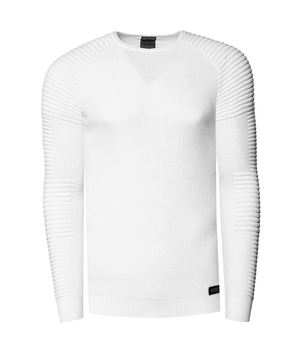 Pull homme col rond Pull fashion 13349 blanc