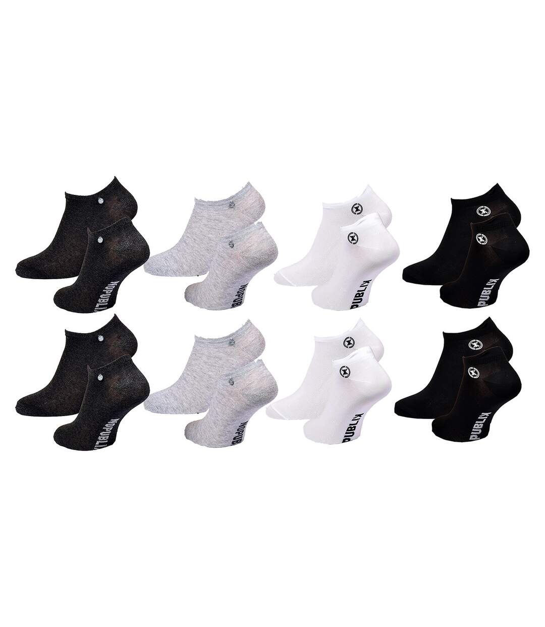 Chaussettes Courtes femme NO PUBLIK Qualité et Confort-Assortiment modèles photos selon arrivages- Pack de 8 Paires NO PUBLIK