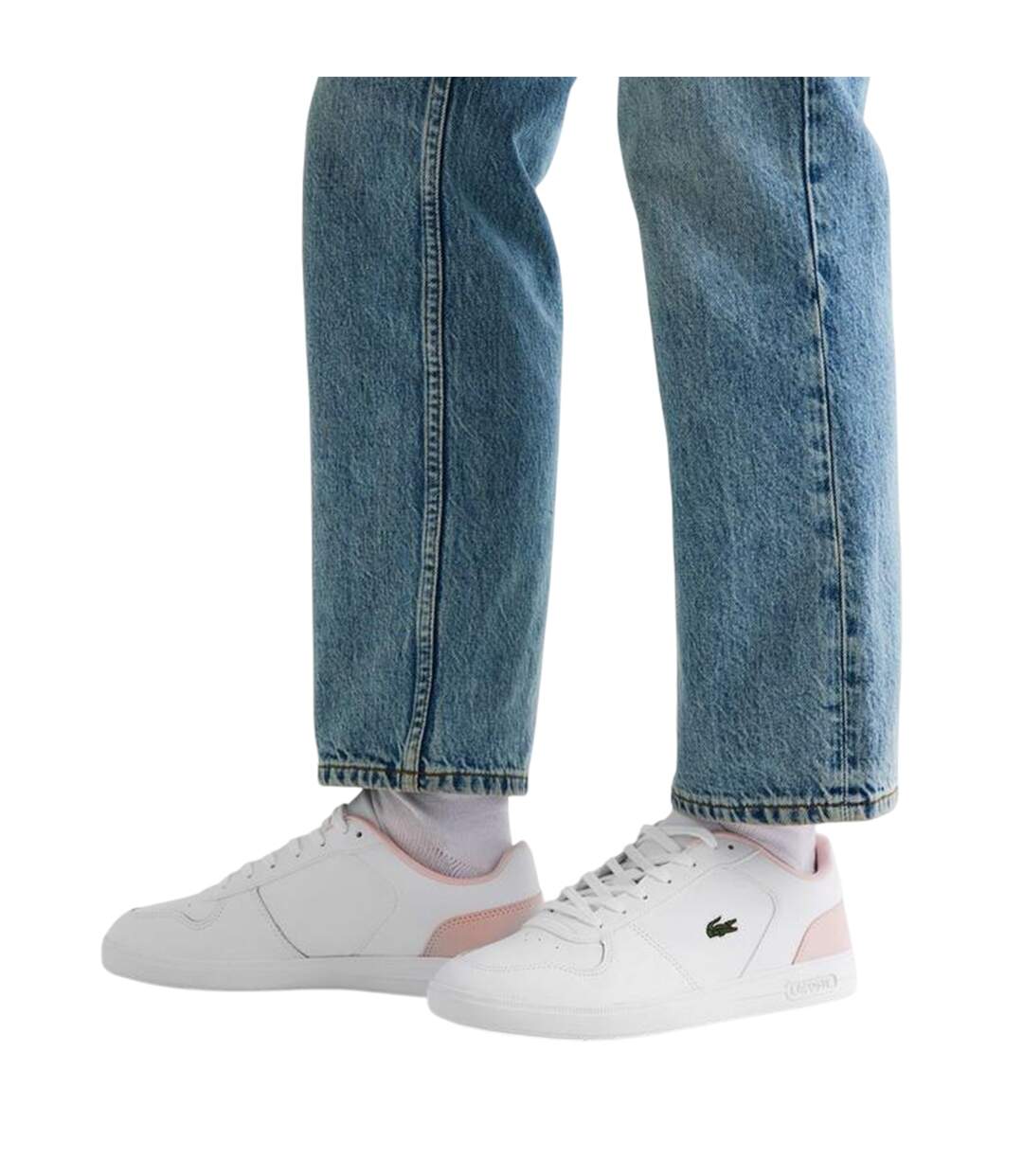 Baskets T-clip Femme Blanc Rose Lacoste-4