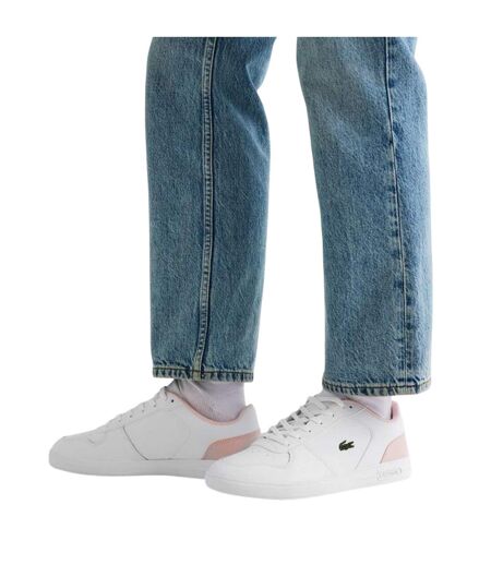 Baskets T-clip Femme Blanc Rose Lacoste