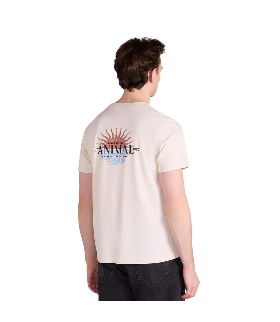 T-shirt Motif/style Lever Du Soleil Homme Beige Foncé Mountain Warehouse-3