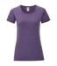 T-shirt iconic femme violet chiné Fruit of the Loom