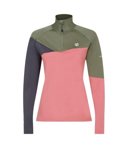 Haut de sport ice femme vert olive / vieux rose Dare 2B