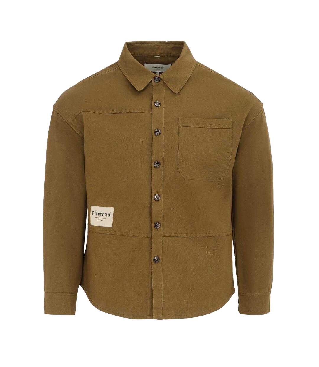 Chemise Manches Longues Motif/style Logo Homme Vert Kaki Firetrap-1