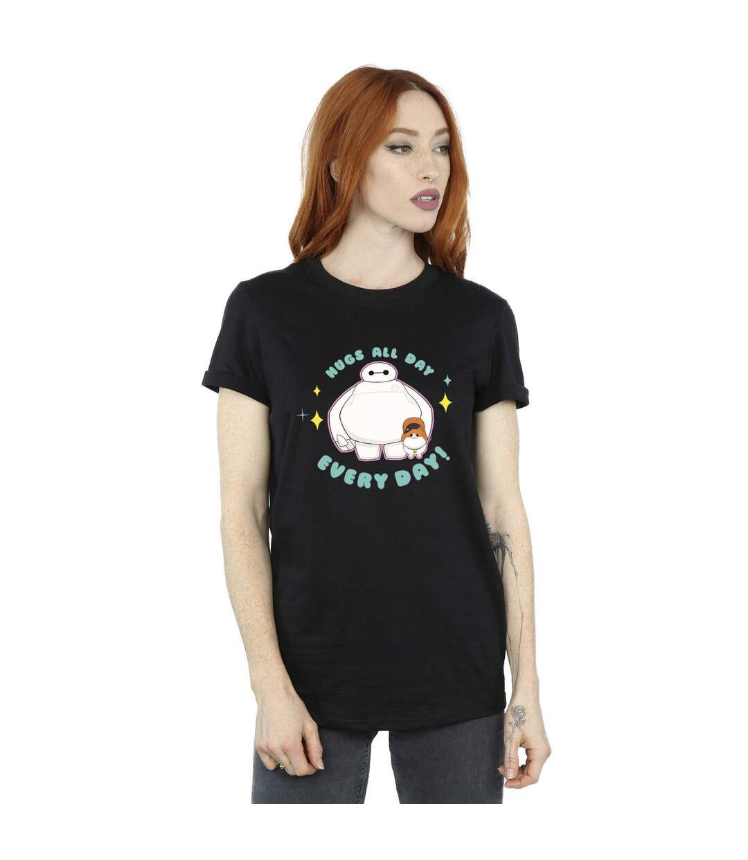 Disney - T-shirt BIG HERO BAYMAX HUGS EVERYDAY - Femme (Noir) - UTBI15846-2