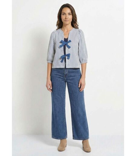 Blouse manches 3/4 avec noeuds fantaisie