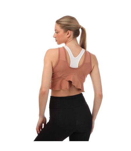 Womens/ladies Collective Power Aeroready Frill Crop Top Grey Adidas