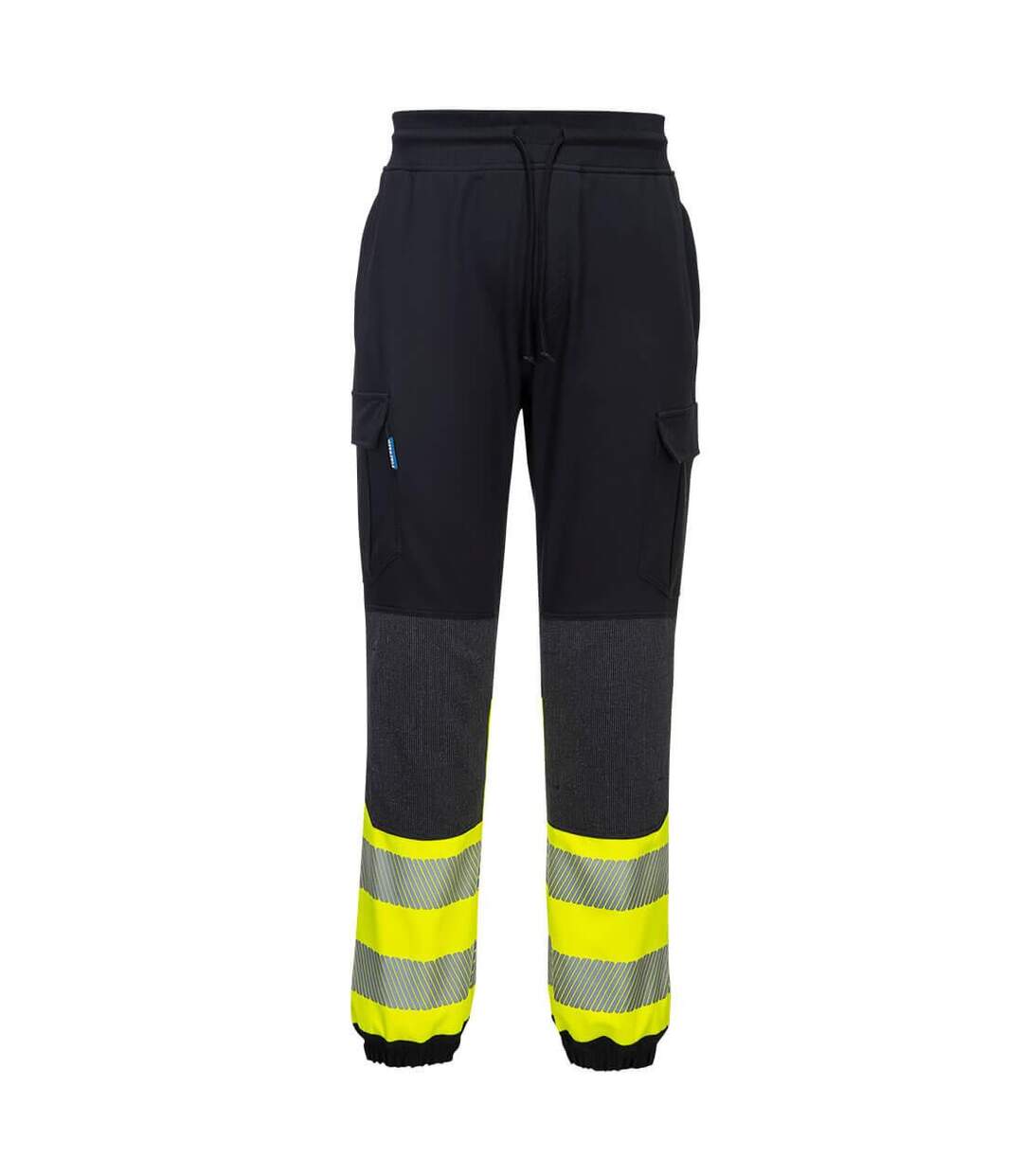 Mens kx3 hi-vis flexible jogging bottoms black/yellow Portwest-1