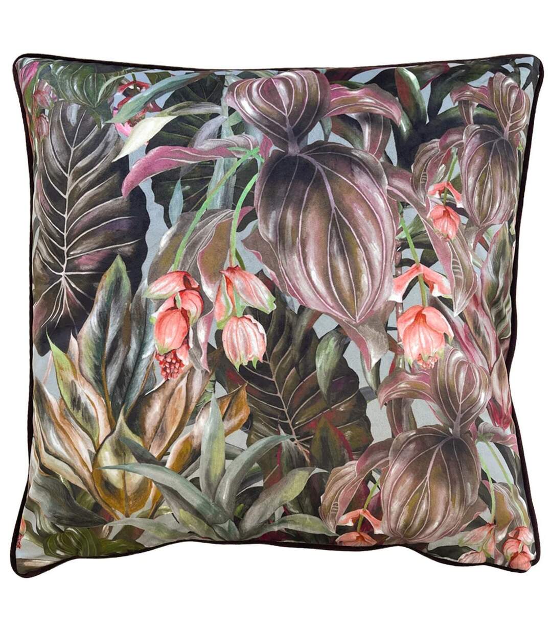 Mogori wild medinilla cushion cover 50cm x 50cm aubergine Wylder-1