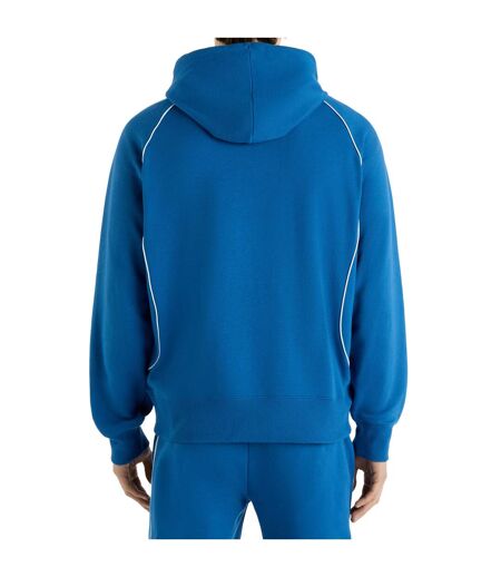 Mens Panelled Hoodie Classic Blue Brilliant White Umbro