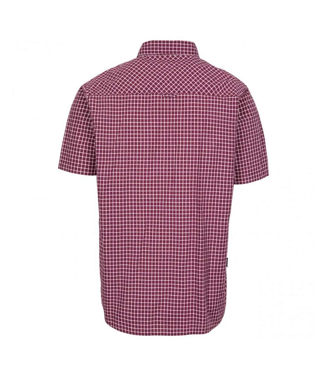 Trespass Mens Uttoxeter Short Sleeve Cotton Shirt (Prune Check)