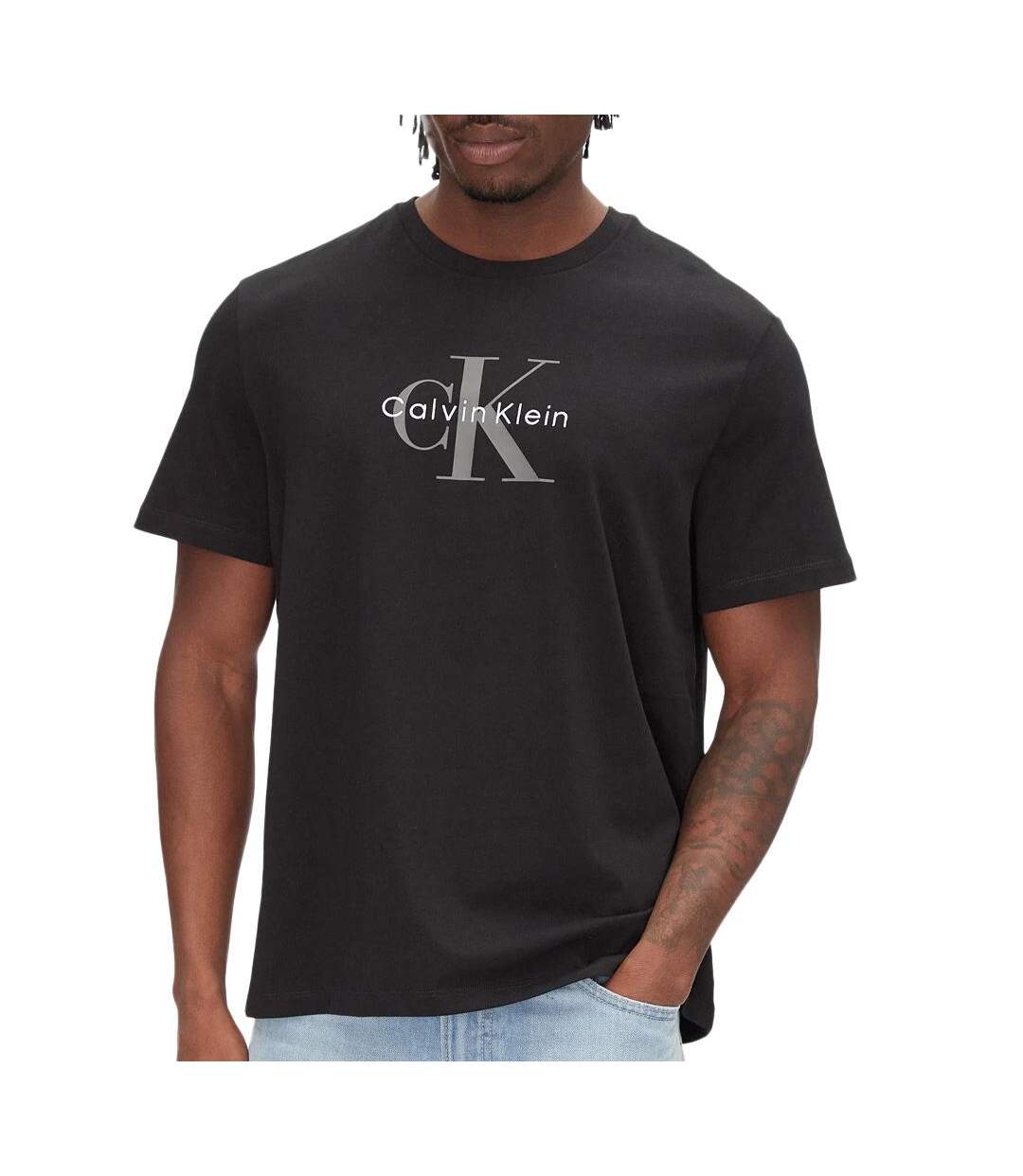 T-Shirt noir homme calvin klein jeans hero-1
