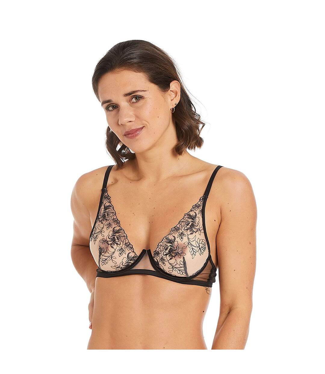Soutien-gorge corbeille noir Splash-2