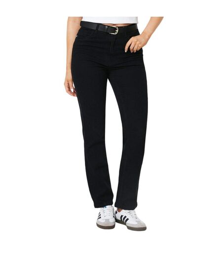 Womens/ladies stretch straight leg comfort jeans black Dorothy Perkins