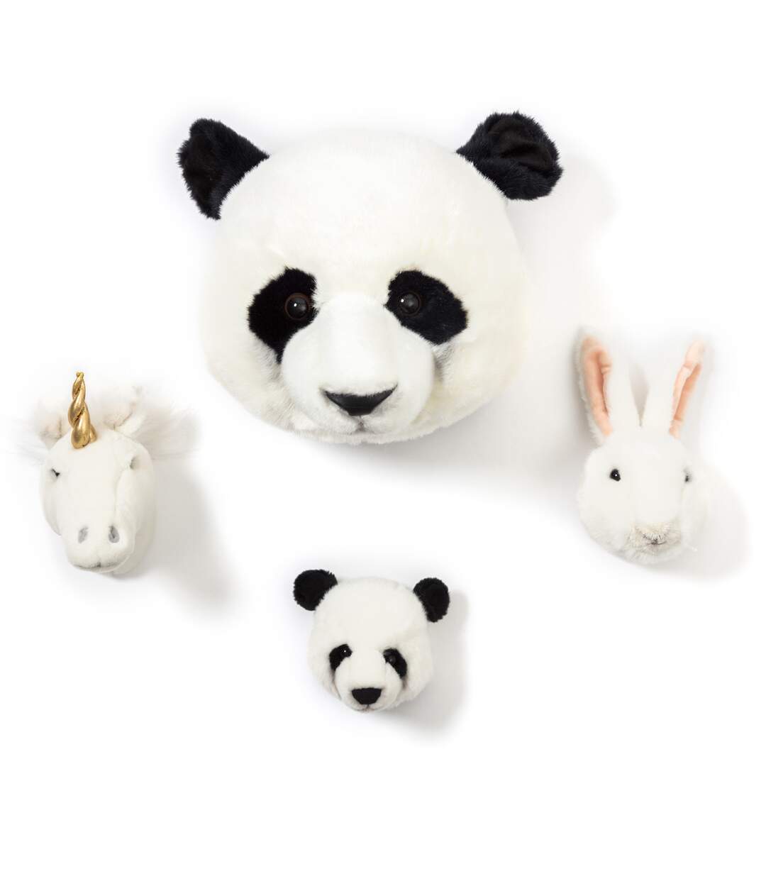 Peluche trophée mini set de 3 petites têtes Lovely-5