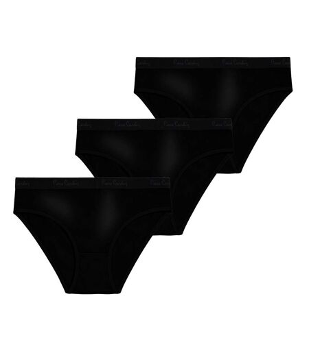 Lot de 3 slips femme  en coton uni ceinture fine 2cm Pck37 Pierre Cardin