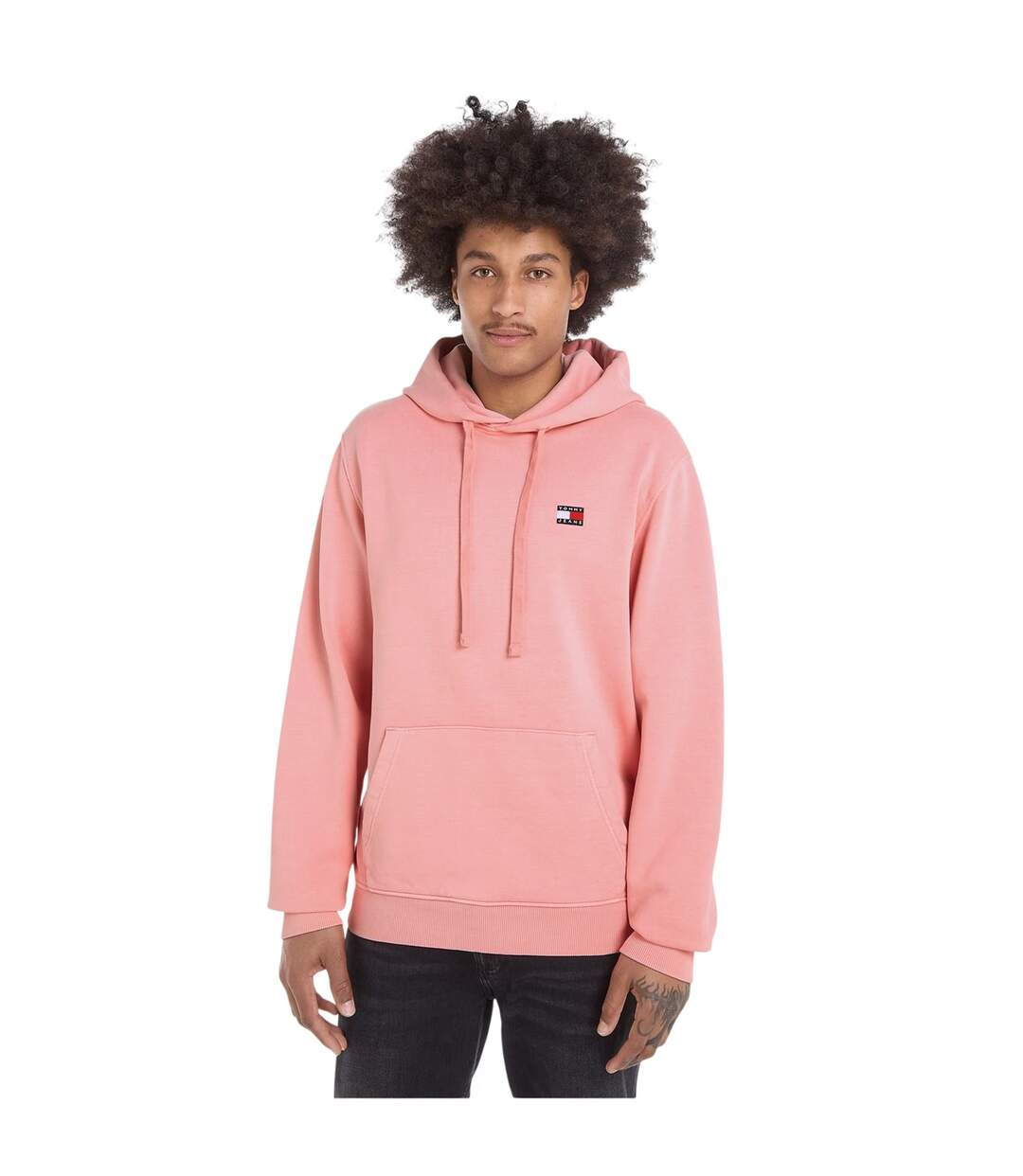Mens Badge Hoodie Pink Tommy Jeans-4