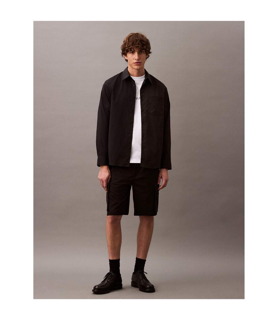 Mens Cargo Shorts Black Calvin Klein-4