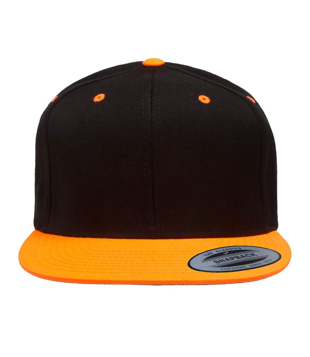 Casquette Ajustable Classic Noir Orange Néon Yupoong-2