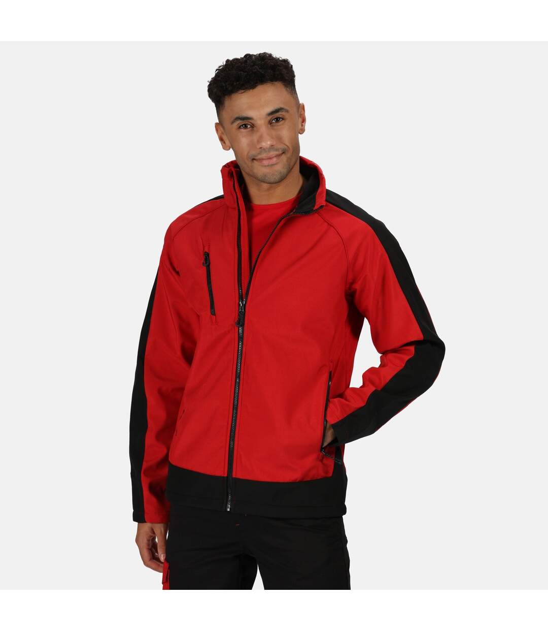 Regatta Contrast Mens 3-Layer Printable Softshell Jacket (Classic Red/Black)