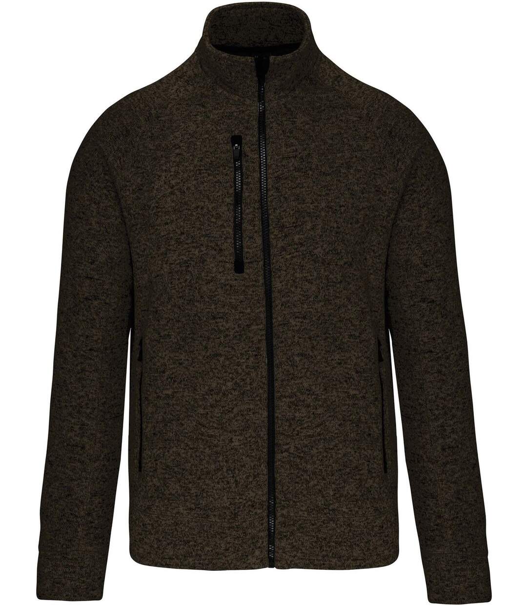 Veste chinée ouverture zippée - homme - K9106 - khaki marron-2