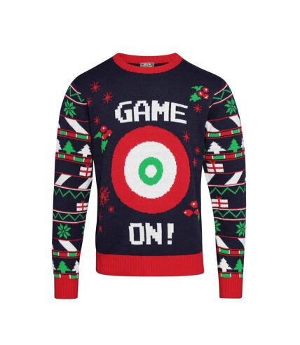 Christmas Shop Mens 3D Game On Christmas Sweater (Navy)