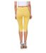 Legging femme - Legging court avec strass et dentelle sur les cotés - Jaune