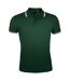 SOLS Mens Pasadena Tipped Short Sleeve Pique Polo Shirt (Forest/White)