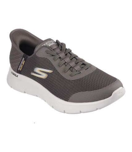 Mens go walk flex slip-in trainers brown Skechers