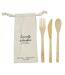 Lot de 3 Couverts Réutilisables Bambou 21cm Naturel-1