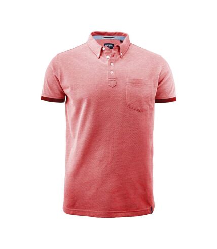 James Harvest Mens Larkford Melange Polo Shirt (Red)