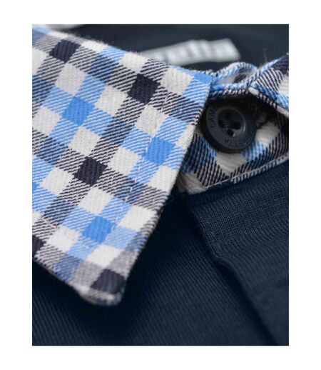 Mens ss25 gingham big & tall polo shirt navy Lambretta