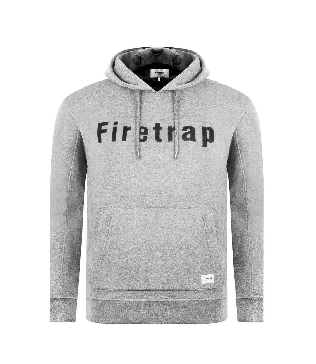 Sweat À Capuche Motif/style Graphique Homme Gris Chiné Firetrap-2