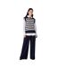 Veste Sans Manches Sans Manches Motif/style Rayures Horizontales Lexi Femme Bleu Marine Finery-1
