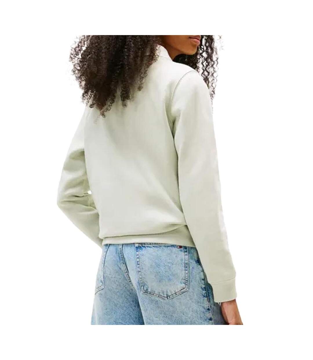Sweat vert femme tommy hilfiger flag crew - l-2