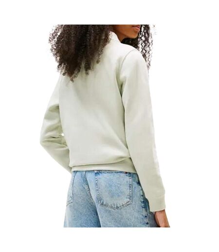 Sweat vert femme tommy hilfiger flag crew - l
