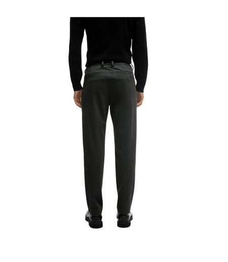 Mens Kaiton Plain Slim Suit Trousers Black Boss