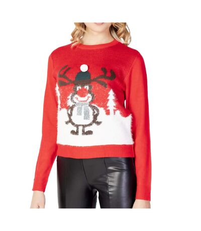 Pull de Noël Rouge Femme Only Xmas Winter