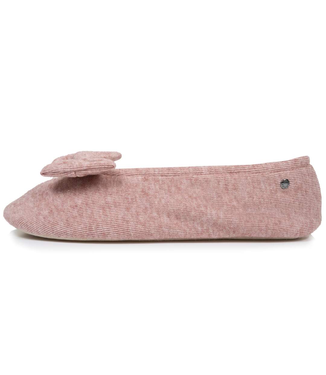 Isotoner Chaussons Ballerines femme ultra confortables, semelle en cuir, détail grand nœud-4