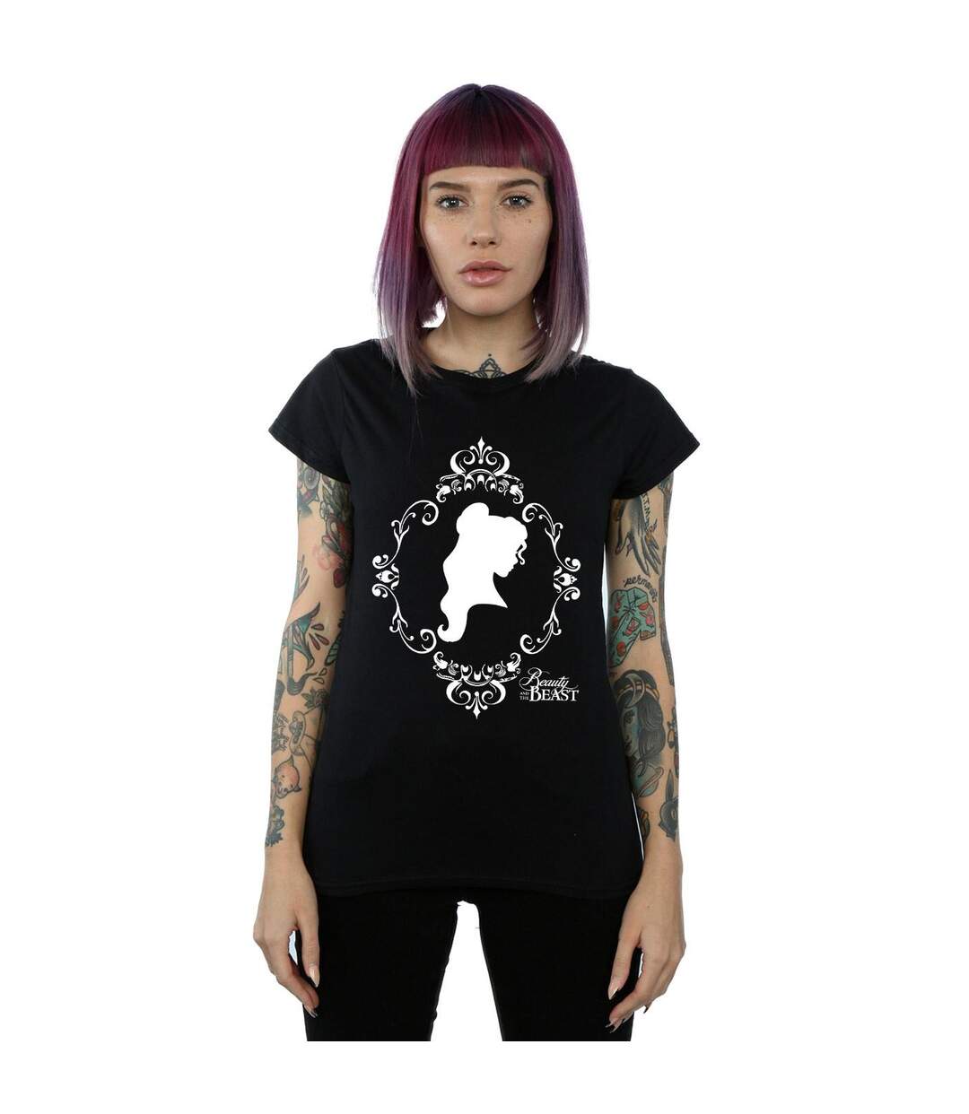 Disney Princess - T-shirt BELLE SILHOUETTE - Femme (Noir) - UTBI36813-2