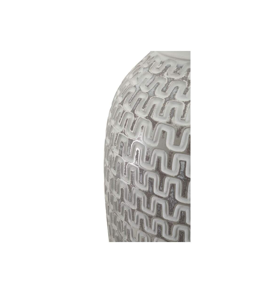 Vase Déco en Résine Wave 43cm Blanc-3