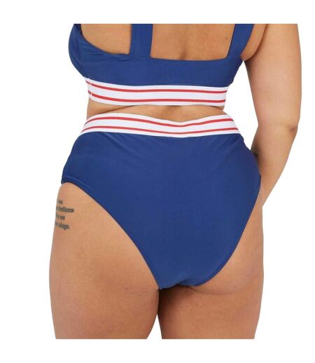 Bas De Maillot De Bain Motif/style À Rayures Femme Bleu Marine Blanc Rouge Brave Soul