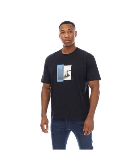 T-shirt Barragan Homme Bleu Foncé Boss