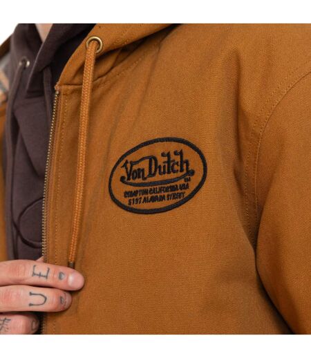 Veste à capuche homme en canvas doublée imprimé carreaux Levy Vondutch
