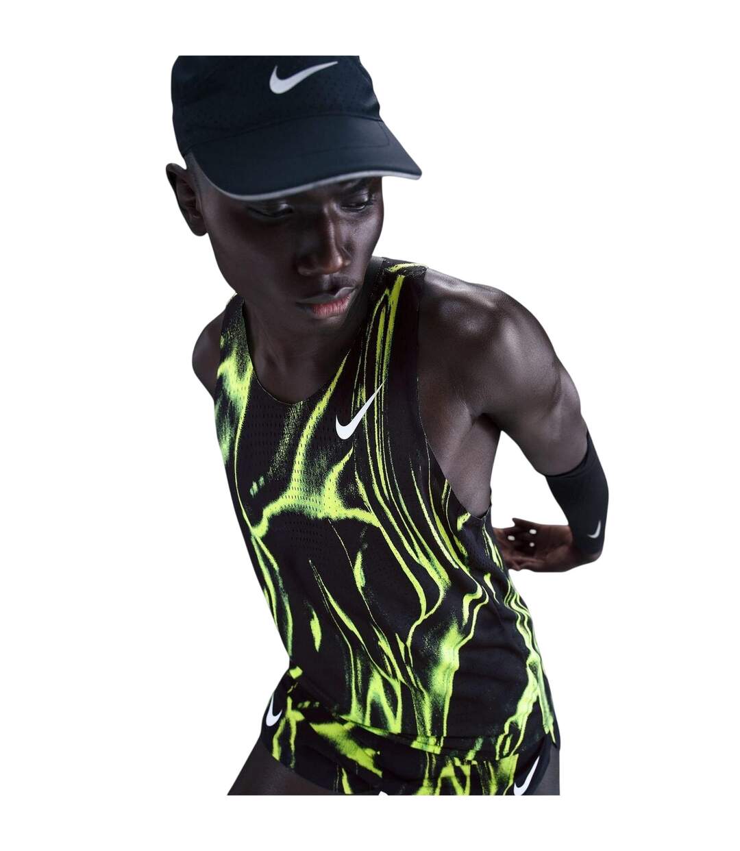 Mens Elite Dri-fit Tank Top Volt White Nike-4