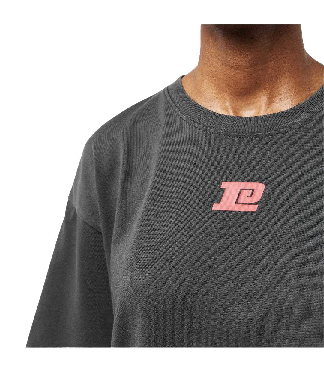 Womens/ladies Back Print T-shirt Washed Black PE Nation-4