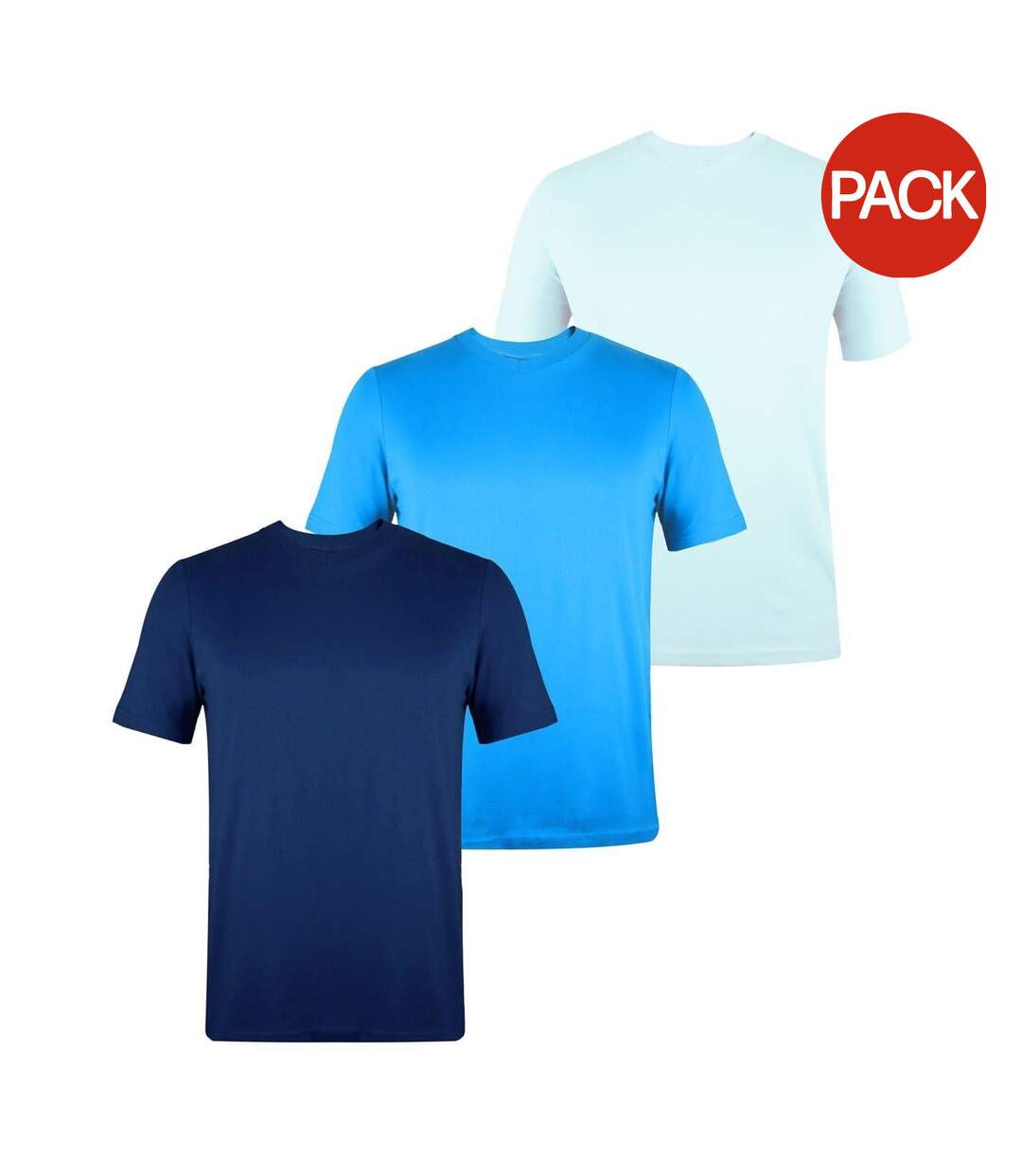 Lot De 3  T-shirts Homme Bleu Clair Bleu Bleu Foncé Donnay-1