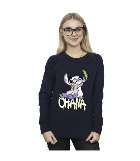 Disney - Sweat LILO AND STITCH OHANA GRAFFITI - Femme (Bleu marine) - UTBI22894